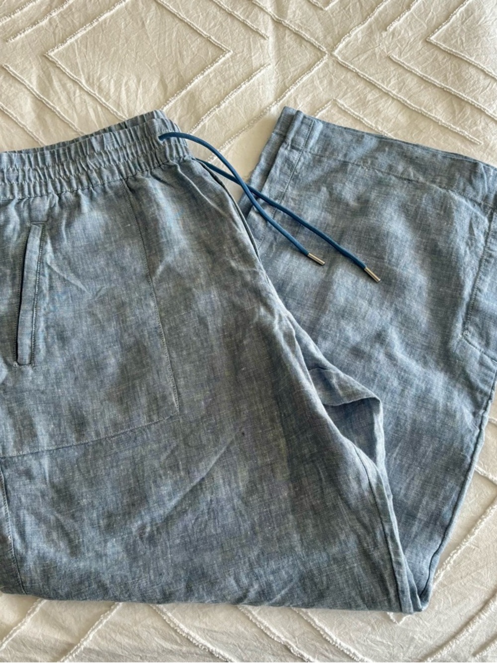 Athleta Chambray Linen Drawstring Pants